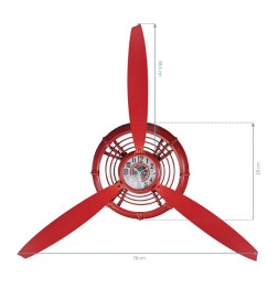 Zegar Dekoracja Śmigło Czerwony