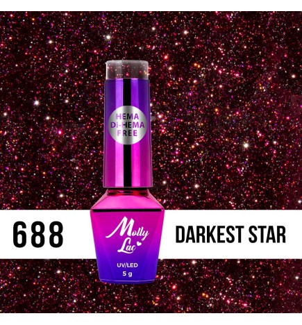 Lakier Hybrydowy MollyLac Shocking Shine Darkest Star Nr.688 5ml