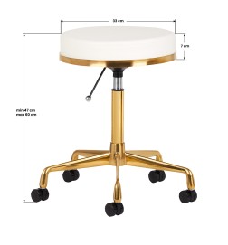 Taboret Kosmetyczny H4 Złoty Biały