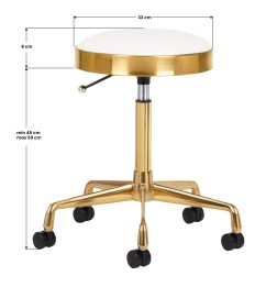 Taboret Kosmetyczny H7 Złoto Biały