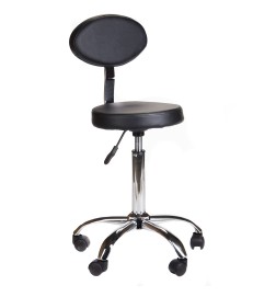 Taboret kosmetyczny z oparciem BH-7289 Czarny