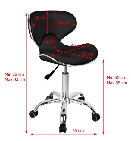 Gabbiano Taboret Kosmetyczny Q-4599 Czarny