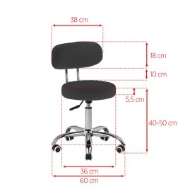 Taboret Kosmetyczny Do Pedicure A-007 Czarny