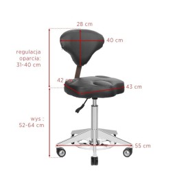 Taboret Kosmetyczny Azzurro 156F Bump-Up Biały