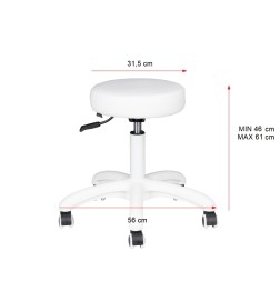 Taboret Kosmetyczny Am-303-2 Biały