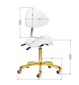 Taboret kosmetyczny 1004 Giovanni złoto biały