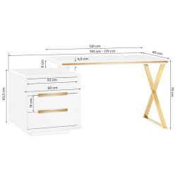 Biurko kosmetyczne 3309G złoto białe