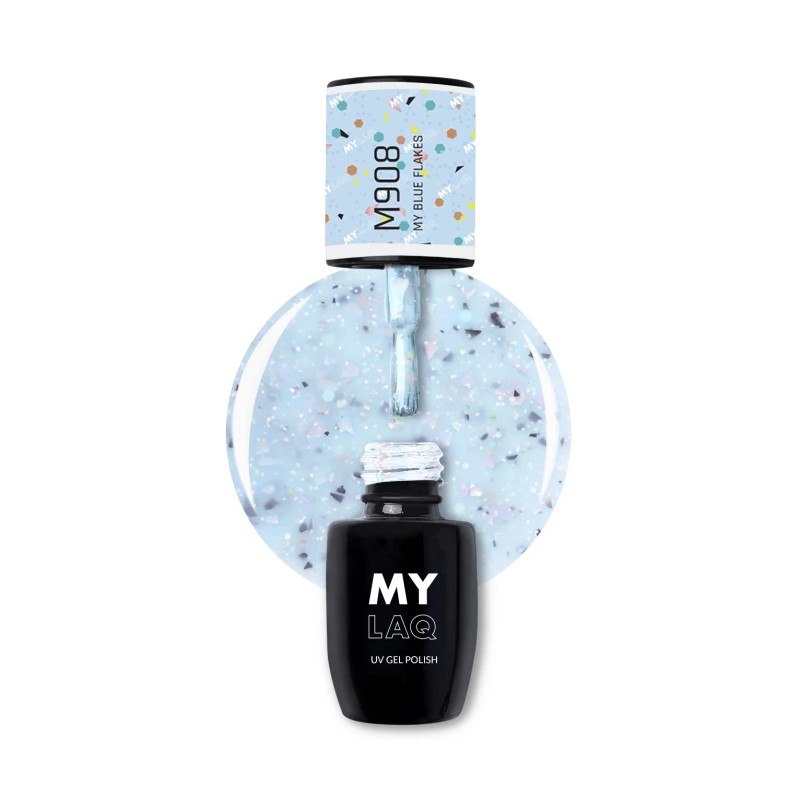 Lakier Hybrydowy MyLaq M908 My Blue Flakes 5ml