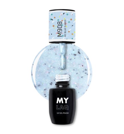 Lakier Hybrydowy MyLaq M908 My Blue Flakes 5ml