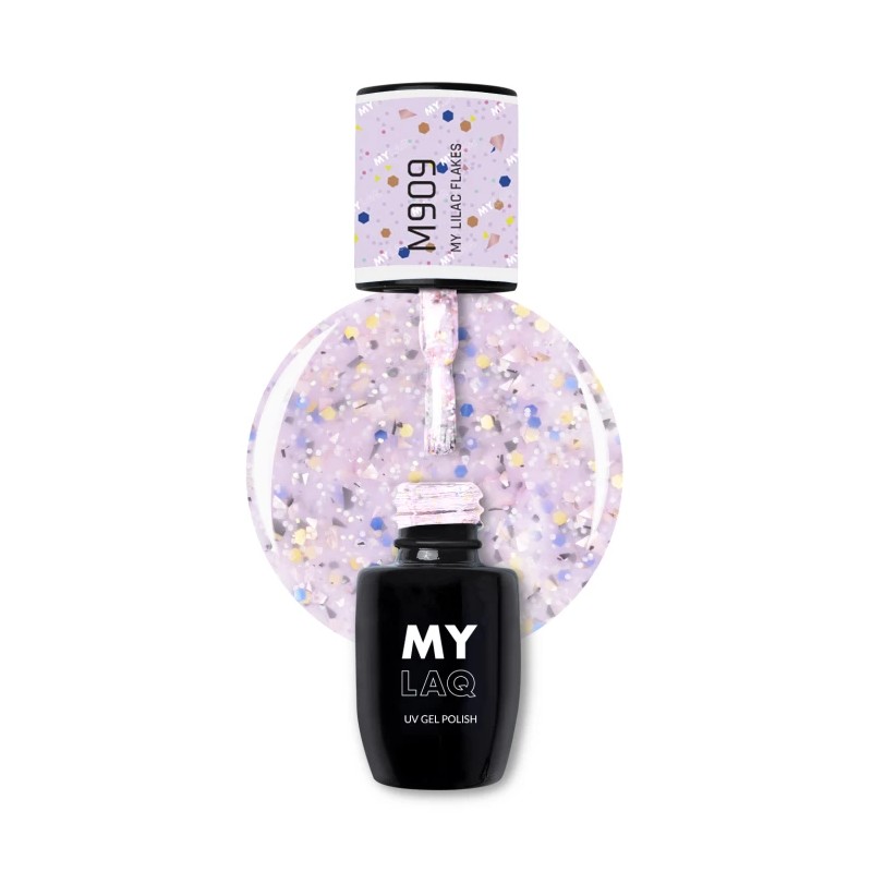 Lakier Hybrydowy MyLaq M909 My Lilac Flakes 5ml