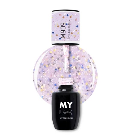 Lakier Hybrydowy MyLaq M909 My Lilac Flakes 5ml