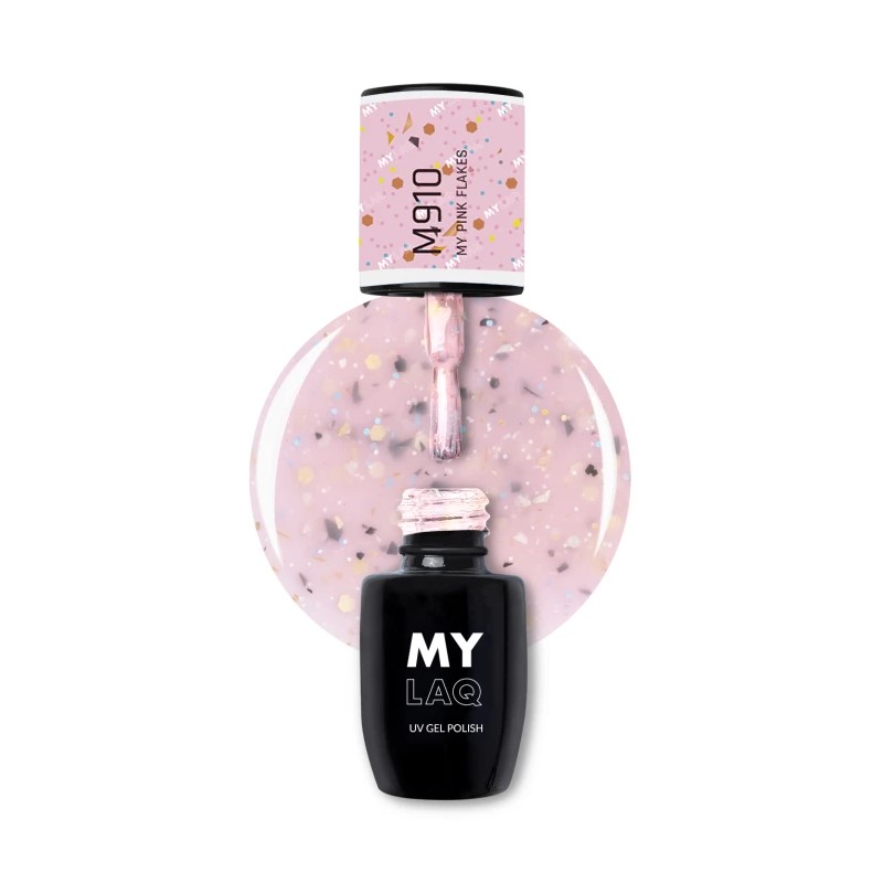 Lakier Hybrydowy MyLaq M910 My Pink Flakes 5ml