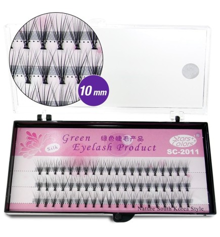 Rzęsy Kępki Green Eyelash Jedwabne 10mm Czarne