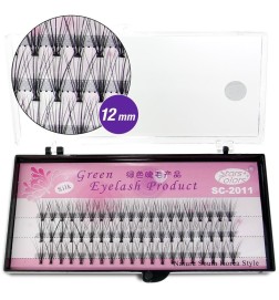 Rzęsy Kępki Green Eyelash Jedwabne 12mm Czarne