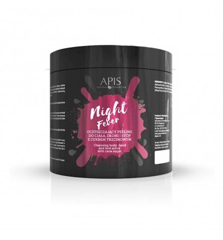 APIS Night Fever Oczyszczający Peeling Do Ciała, Dłoni i Stóp z Cukrem Trzcinowym 700g