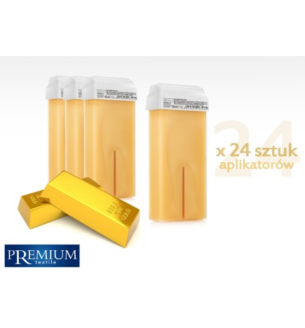 Zestaw Gabinetowy Wosk Do Depilacji Gold Z Szeroką Rolką 80ml X 24 Szt