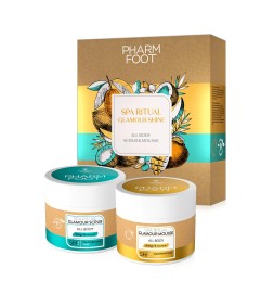 Pharm Foot Spa Ritual Glamour Shine Set Peeling I Mus Rozświetlający Do Całego Ciała Mango & Kokos