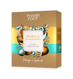 Pharm Foot Spa Ritual Glamour Shine Set Peeling I Mus Rozświetlający Do Całego Ciała Mango & Kokos