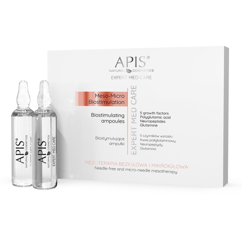 APIS Biostymulujące Ampułki Do Mezoterapii Bezigłowej I Mikroigłowej 5 x 10ml