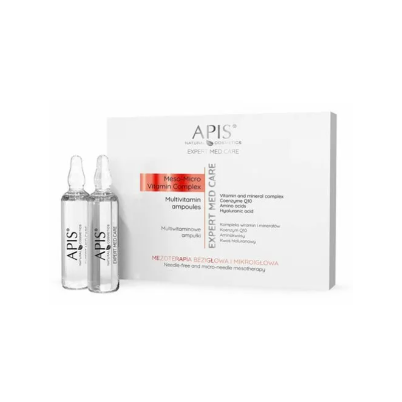 APIS Expert Med Care Multivitamin Ampoules Ampułki Multiwitaminowe Do Mezoterapii Bezigłowej I Mikroigłowej 5 x 10ml