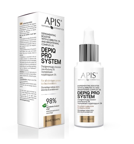 Apis Depiq Pro System Depigmentujący Booster Z Α-Arbutyną 1% I Kompleksem Rozjaśniającym 1% 30 ml