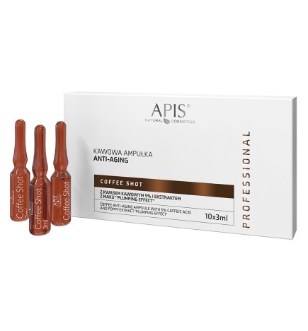 Apis Coffee Shot Kawowa Ampułka Anti-Aging z Kwasem Kawowym i Ekstraktem z Maku 10x3ml