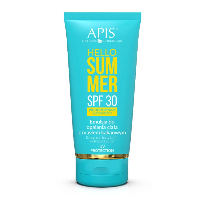 Apis Hello Summer SPF 30, Emulsja Do Opalania Ciała Z Masłem Kakaowym 200ml