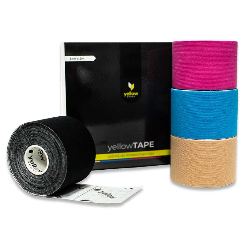 yellowTAPE Taśma Do Kinesiotapingu 5cm Opakowanie 4szt