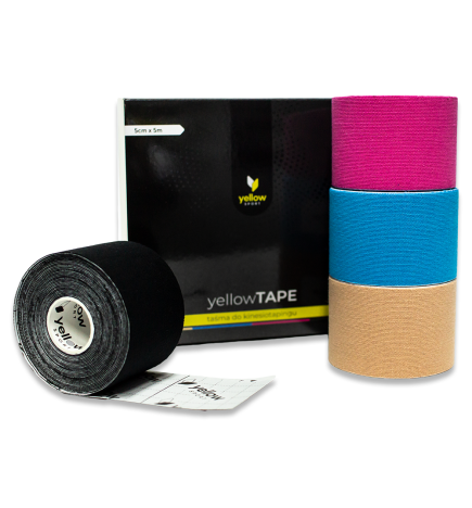 yellowTAPE Taśma Do Kinesiotapingu 5cm Opakowanie 4szt