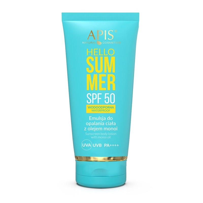 Apis Hello Summer SPF 50, Emulsja Do Opalania Ciała Z Olejem Monoi 200ml