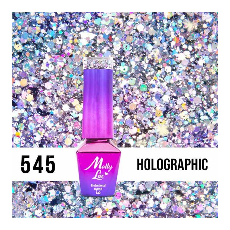 Lakier Hybrydowy MollyLac Luxury Glam Holographic Nr.545 5ml