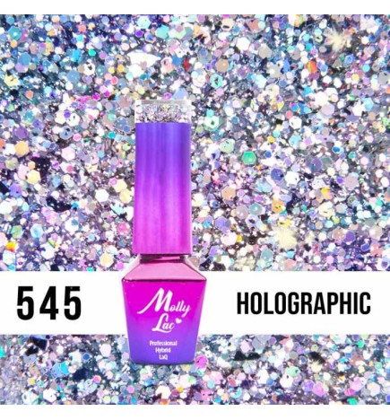 Lakier Hybrydowy MollyLac Luxury Glam Holographic Nr.545 5ml