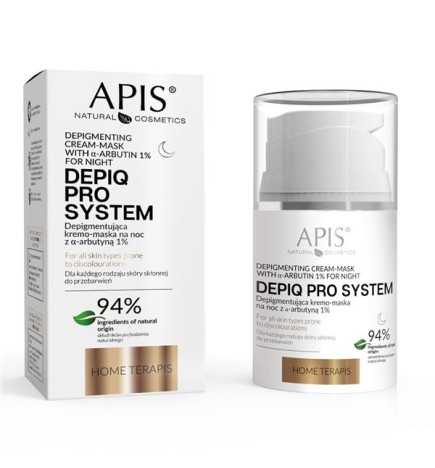 APIS Depiq Pro System Depigmentująca Kremo-Maska Na Noc Z Α-Arbutyną 1% 50 ml