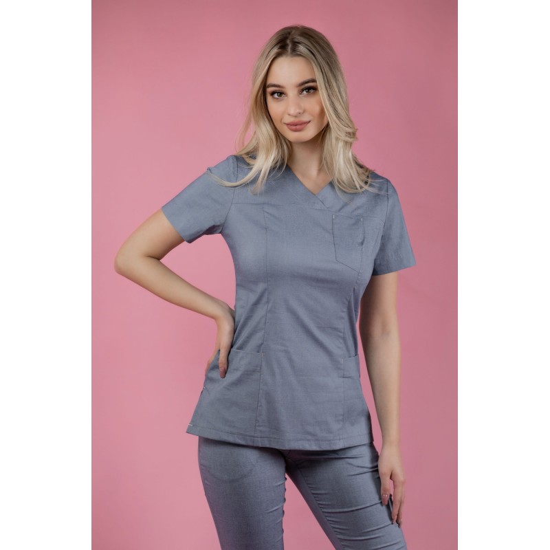 Rena Bluza Medyczna Scrubs - Jasny Jeans