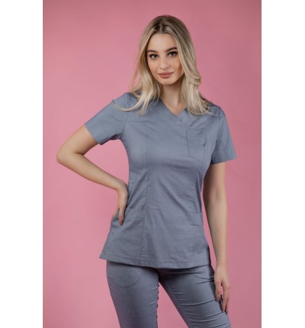 Rena Bluza Medyczna Scrubs - Jasny Jeans