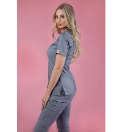 Rena Bluza Medyczna Scrubs - Jasny Jeans