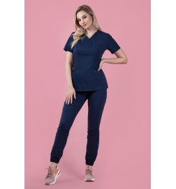 Rena Bluza Medyczna Scrubs 101 - Jeansowy Granat