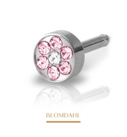 Blomdahl - Kolczyk Brilliance Plenary Light Rose/ Crystal 5mm 2szt