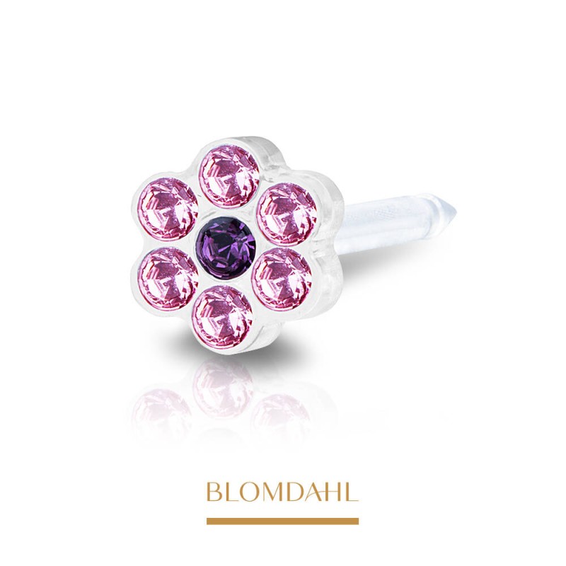 Blomdahl - Kolczyk Daisy Light Rose/ Amethyst 5mm 2szt