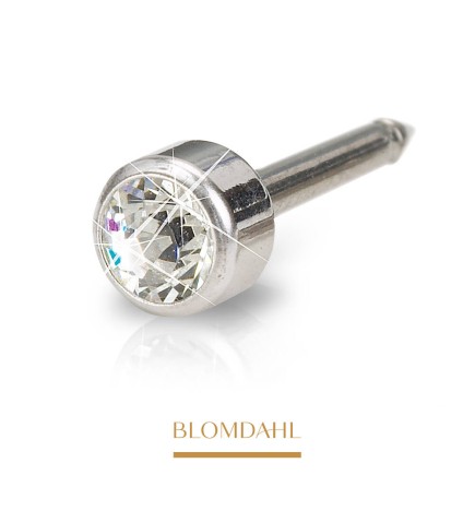 Blomdahl - Kolczyk Bezel Crystal 4mm 2szt