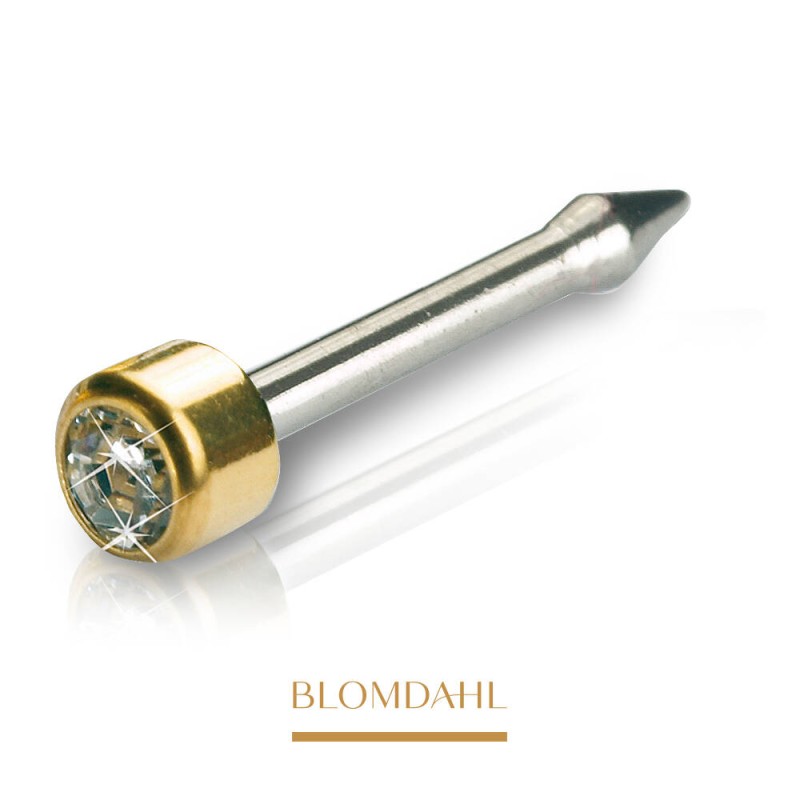 Blomdahl - Kolczyk do Nosa Short Mini Bezel Crystal 3mm