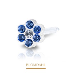 Blomdahl - Kolczyk Daisy Sapphire/ Crystal 5mm 2szt