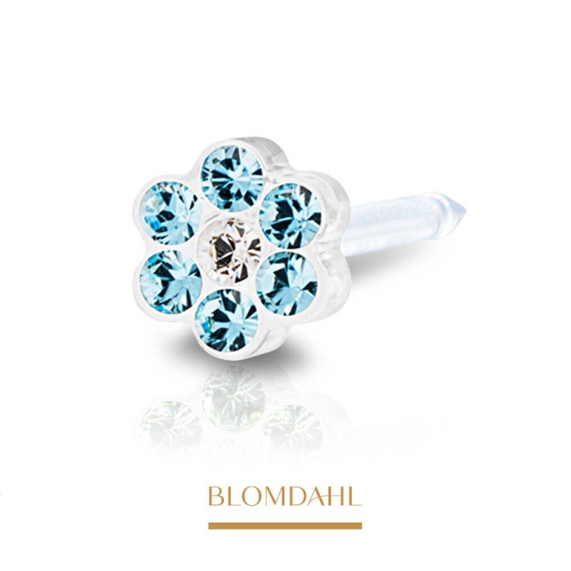 Blomdahl - Kolczyk Daisy Aquamarine/ Crystal 5mm 2szt