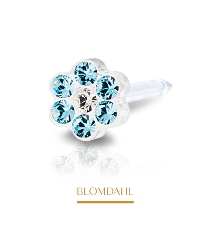 Blomdahl - Kolczyk Daisy Aquamarine/ Crystal 5mm 2szt