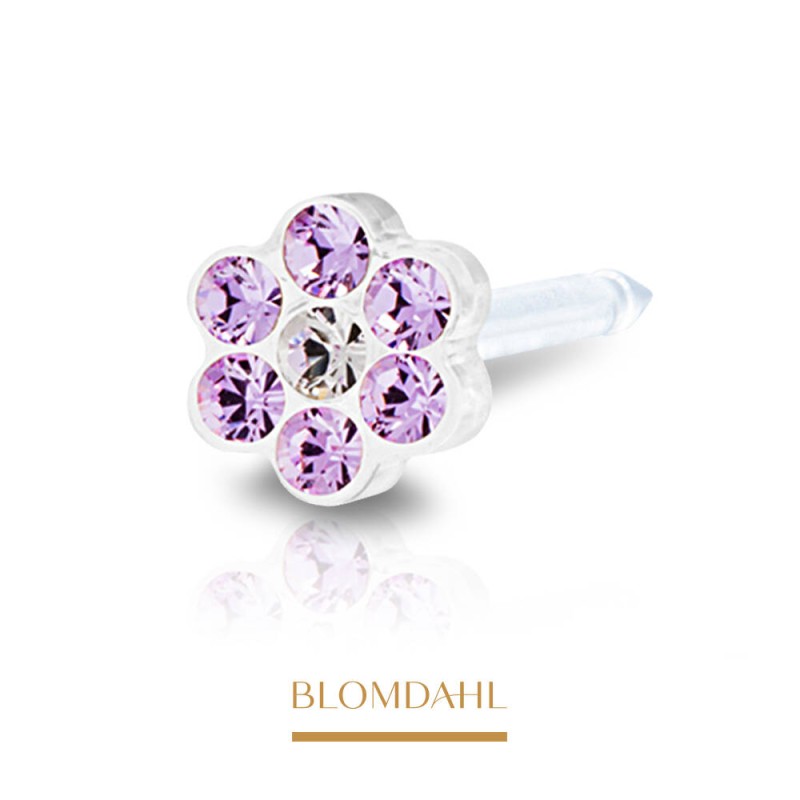 Blomdahl - Kolczyk Daisy Violet/ Crystal 5mm 2szt