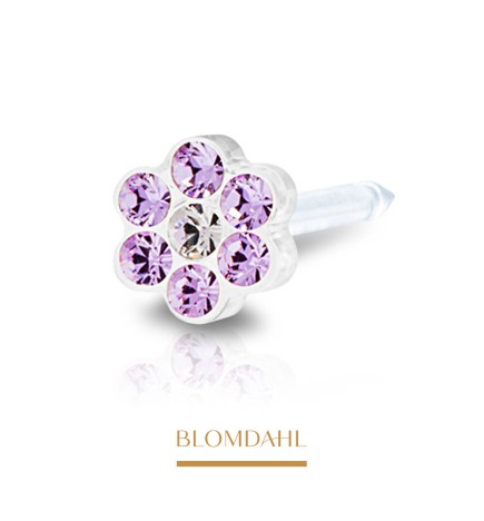 Blomdahl - Kolczyk Daisy Violet/ Crystal 5mm 2szt