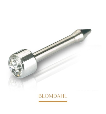 Blomdahl - Kolczyk do Nosa Short Mini Bezel Crystal 3mm