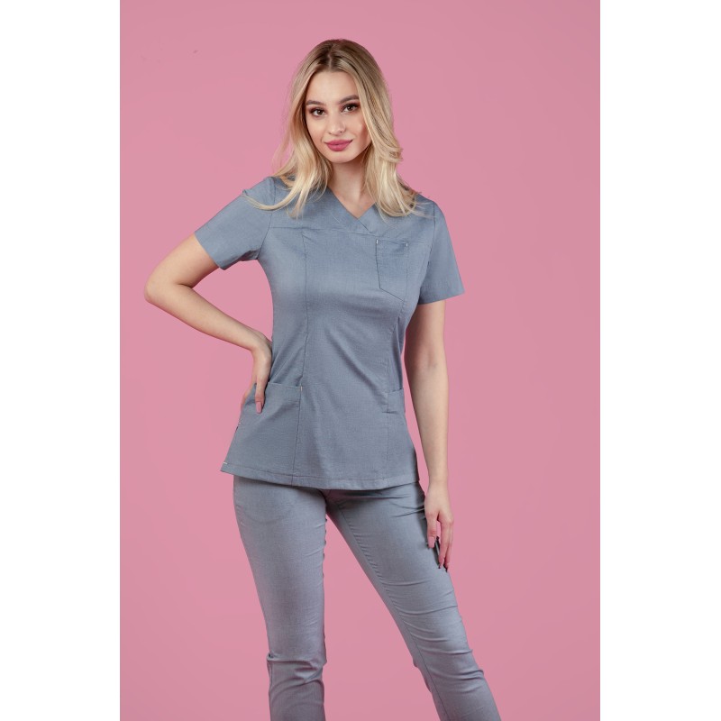 Spodnie Medyczne Joggery Scrubs - Jasny Jeans