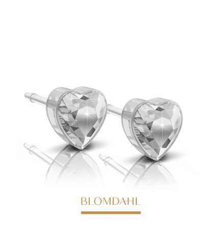 Blomdahl -Kolczyk Heart Crystal 6 mm SFJ 2szt