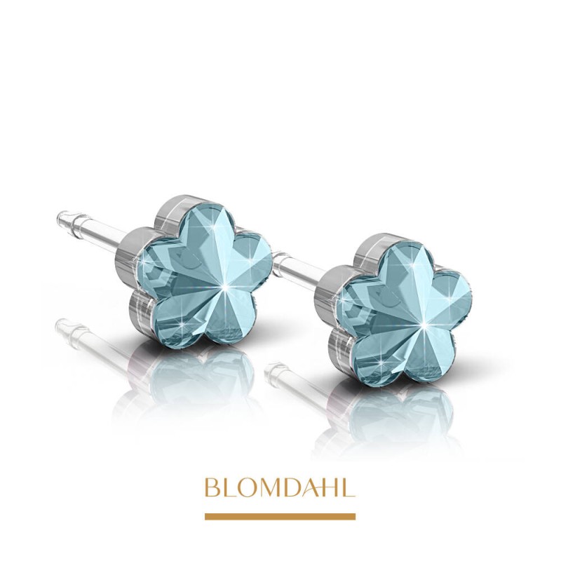 Blomdahl - Kolczyk Flower Aquamarine 6mm SFJ 2 Szt